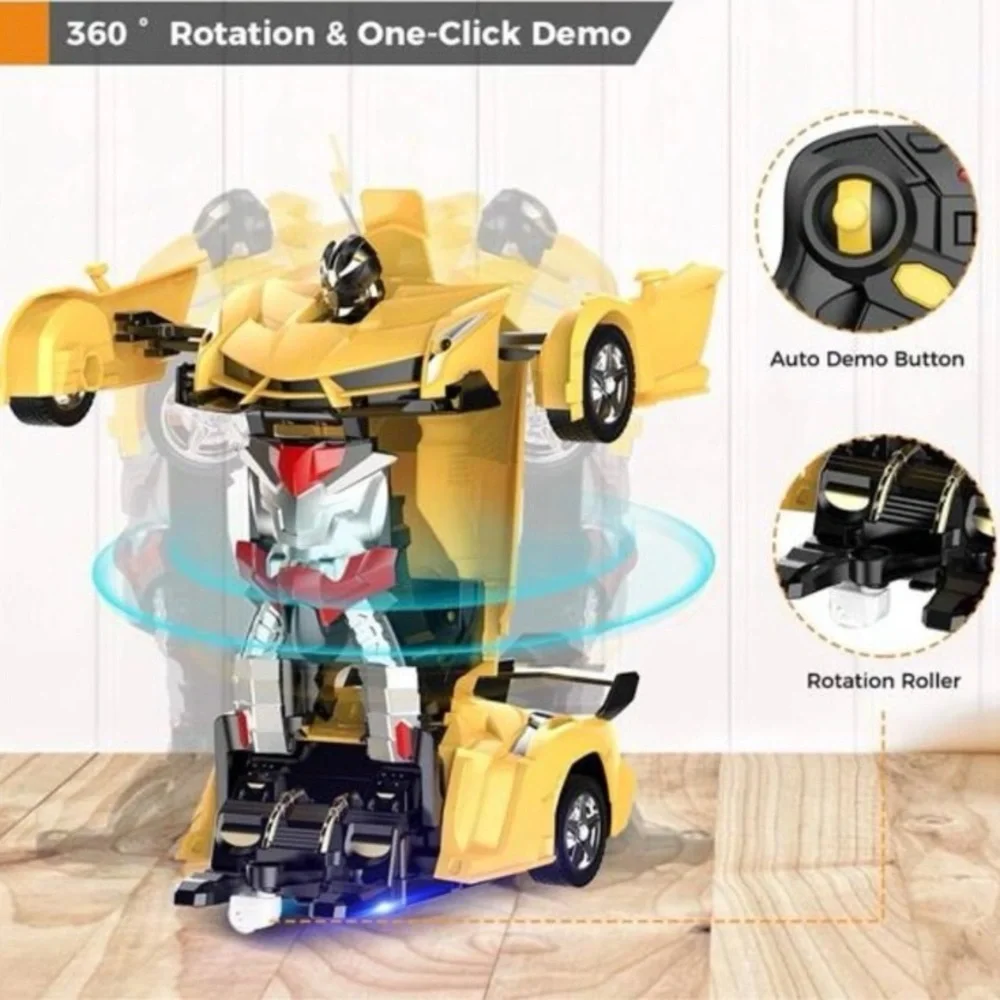 Remote Control Car, Transform Robot RC Cars for Kids Toys, 2.4Ghz 1:18 Scale